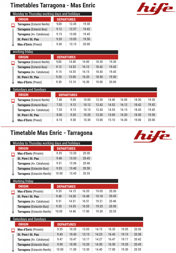 horarios